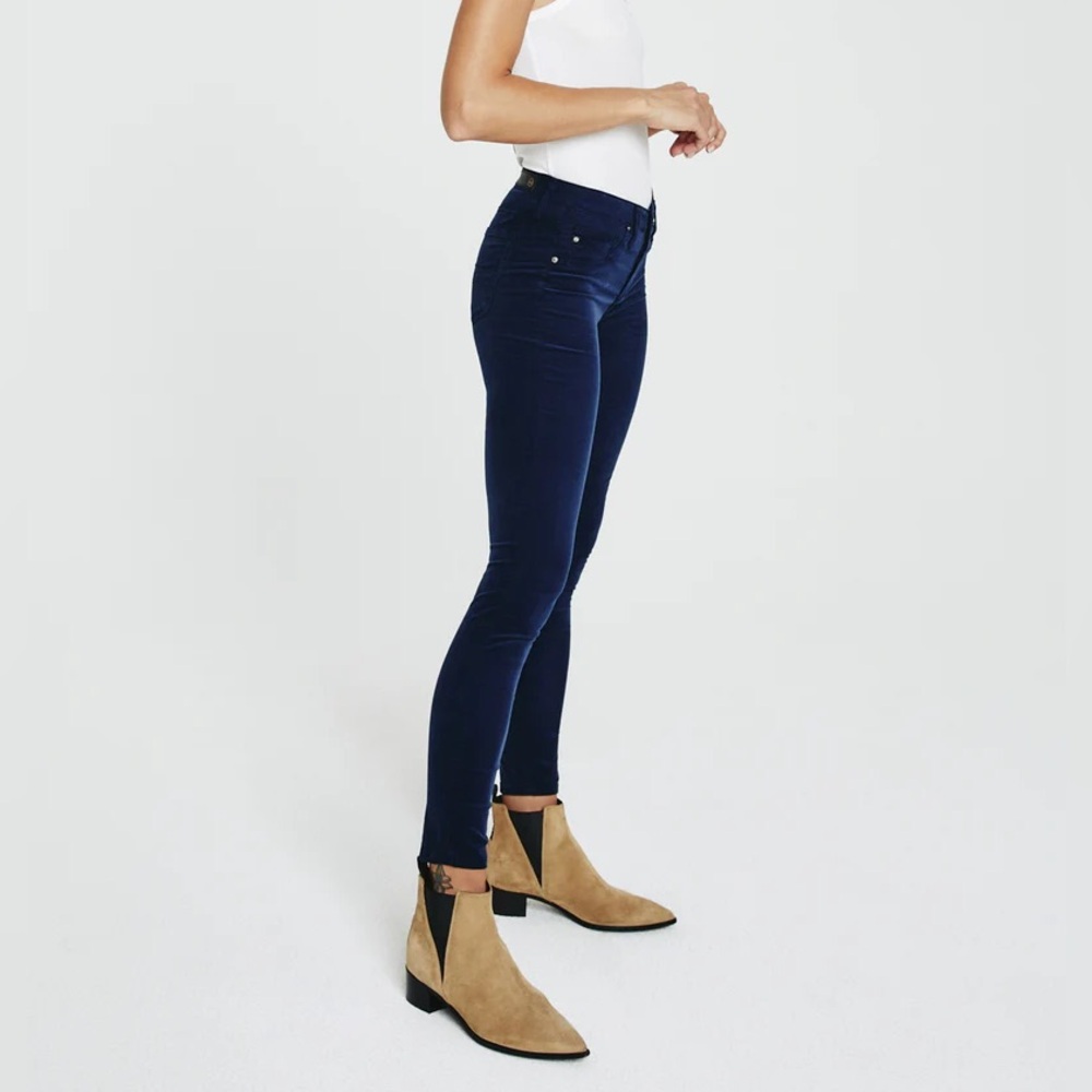 AG JEANS "THE LEGGING SUPER SKINNY" NAVY VELVET JEANS